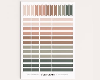 61 Stickerbogen - Earth Markers - zum Organisieren von Wandplanern und Kalendern