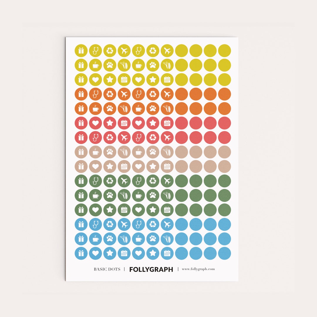 165 Stickers for Organizing Wall Planners & Calendars - Basic Dots - Etsy