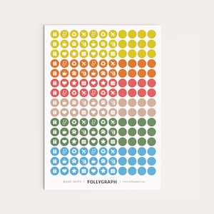 Stickers - Basic Dots - Vel met 165 stickers voor muurplanners en kalenders