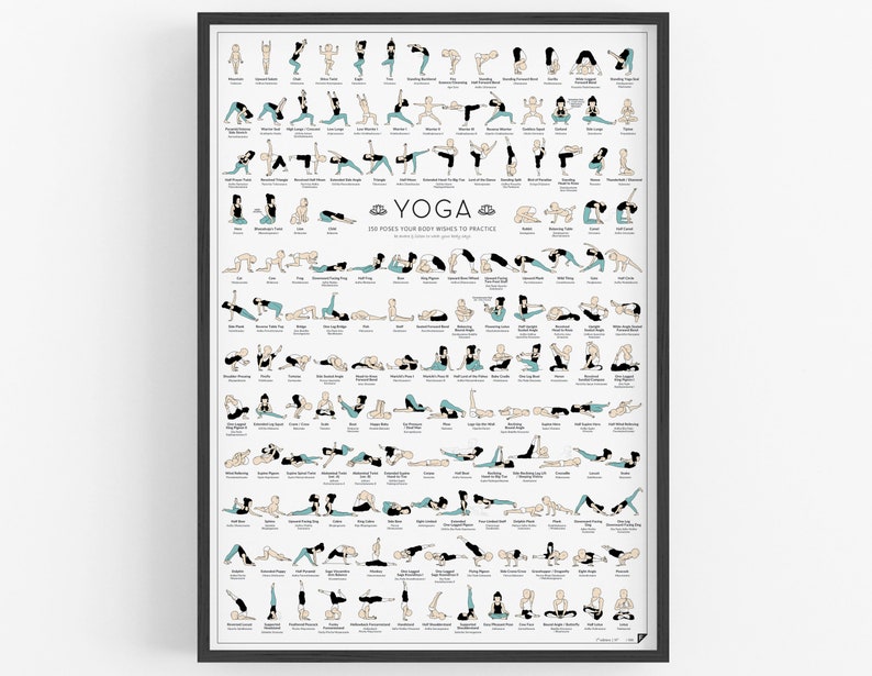 Yoga Poster Asanas Poses Your Body Wishes To Practice Etsy