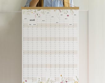 2026 Jahreskalender deutsch - Personalisiert Wandkalender, Familienplaner A2 50x70 70x100, Geburtstag Geschenk