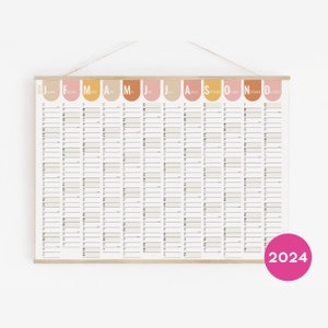 2024 Wall Planner personalized and in your language, Girl Power Wall Calendar A2 50x70 70x100 image 1