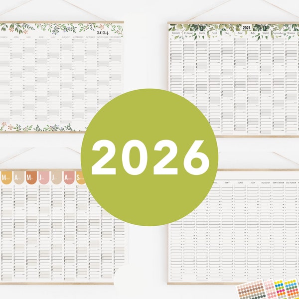 2026 Wall Planner in your language - Personalized, Wall Planner 18x24 24x36 A2 50x70 70x100