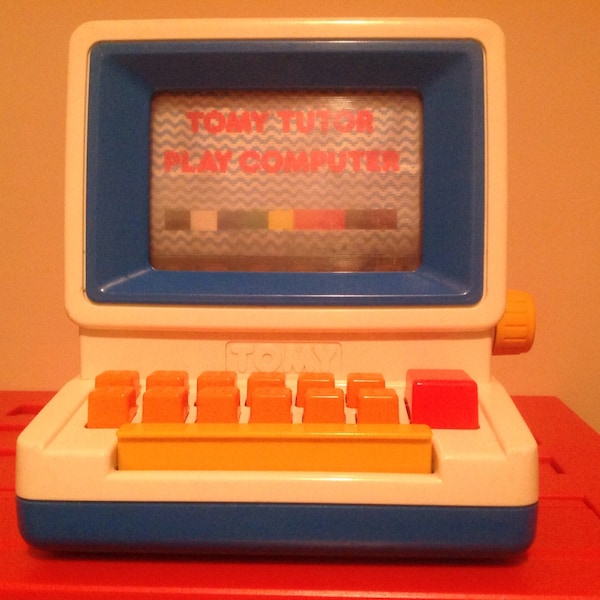 Tomy Tutor Play Computer. 1980s. Vintage Children's Toy Computer. Retro Tomy Toy. Vintage Play Computer. Toddler Vintage Toy Computer.