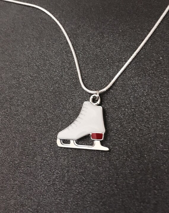 Ice Skate Necklace Figure Skater Necklace Ice Skate Charm Etsy