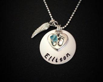 Personalized memorial necklace for loss of baby-loss of child gift, child loss, miscarriage gift, memorial of child