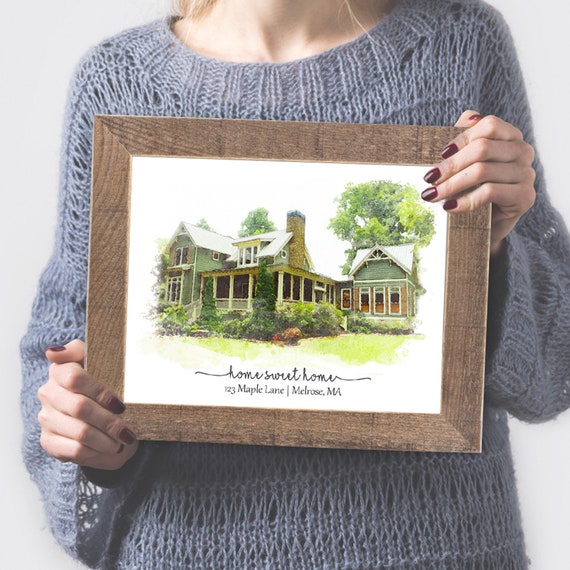Cotton Anniversary Gift for Her Custom House Portrait Etsy