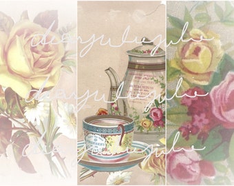Tea and Roses Journal Kit – Antikes Ephemera, Junk Journal Seiten (Digitaler Download)