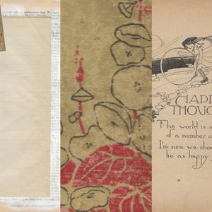Numérique - Pages de journal jardin des vers de l'enfant et kit numérique éphémère... Objets anciens rehaussés dans de belles images