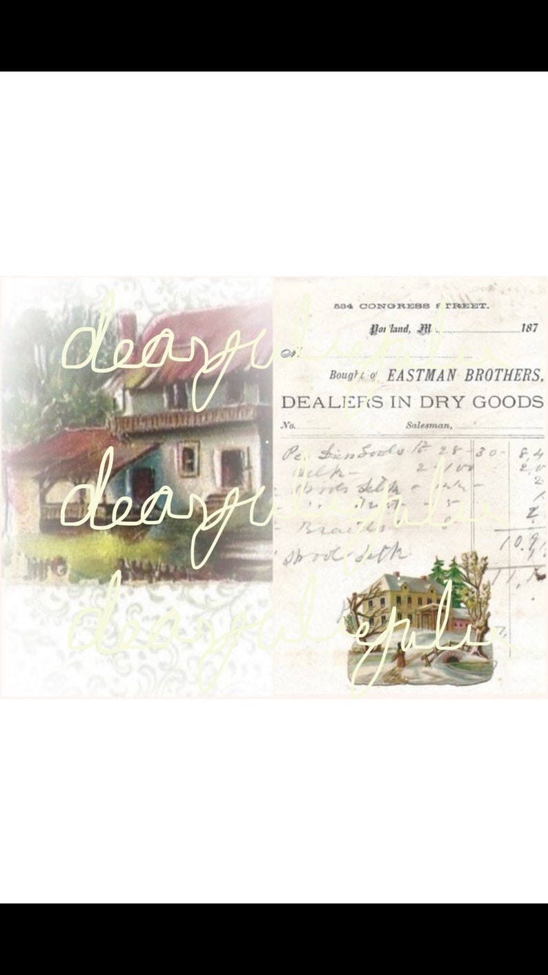 Digital Delux Tiny Houses pages & ephemera digital kit. Antique lmages for junk journals, card making and paper crafting image 8