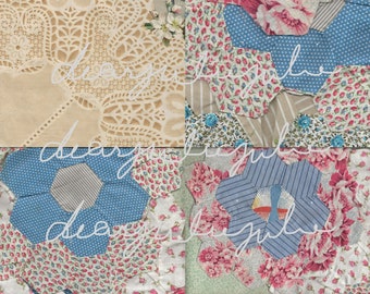 Digital - Mamas Quilt pages, postcards, tags foundations digital kit,  diary