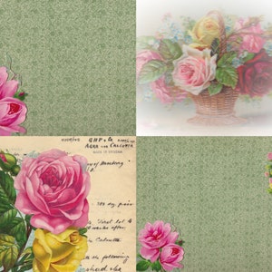 Digit Welcome Spring pages & ephemera digital kit... Antique images enhanced into beautiful images junk Journals diary image 7