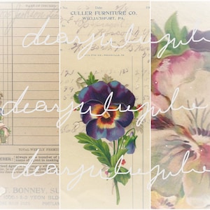 Digitale - ANTIQUE Pansy 2 pagine di giornale & kit digitale effimera...  Belle immagini Antique migliorato in belle immagini junk Journals