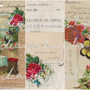 Digital Delux - Belle pagine di rose rosse & kit digitale effimero...  Immagini antiche arricchite in bellissime immagini spazzatura Diario di riviste