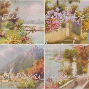 Far Away Seiten & Ephemera Digital Kit. Digitale Antike Postkarten und Bilder, Junk Journals Tagebuch