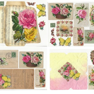 Digit Welcome Spring pages & ephemera digital kit... Antique images enhanced into beautiful images junk Journals diary image 5