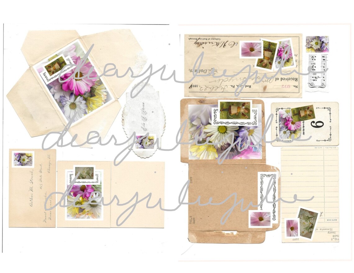 Digital Daisy Colorful Daisy journal pages & ephemera Etsy