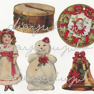 Digital - Antique Christmas paper ornament pages and ephemera digital journal (59 files of pages & ephemera), junk journal, diary