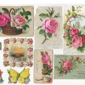 Digit Welcome Spring pages & ephemera digital kit... Antique images enhanced into beautiful images junk Journals diary image 2