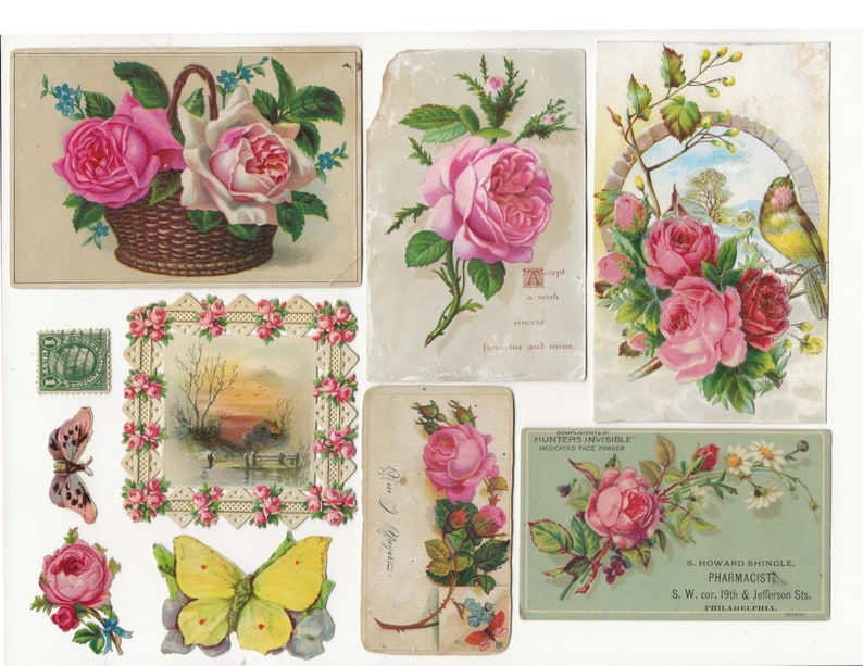 Digit Welcome Spring pages & ephemera digital kit... Antique images enhanced into beautiful images junk Journals diary image 2