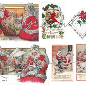Digital Delux - Natale Babbo Natale e Mrs Clause pagine, ephemera digital kit...  Immagini antiche migliorate belle immagini spazzatura Diario diari