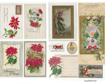 Digital - 5 Tage Weihnachten Collab Kit 2021 - antike Bilder Journal Ephemera digitales Kit Tagebuch, Weihnachten, Santa Journal Kits