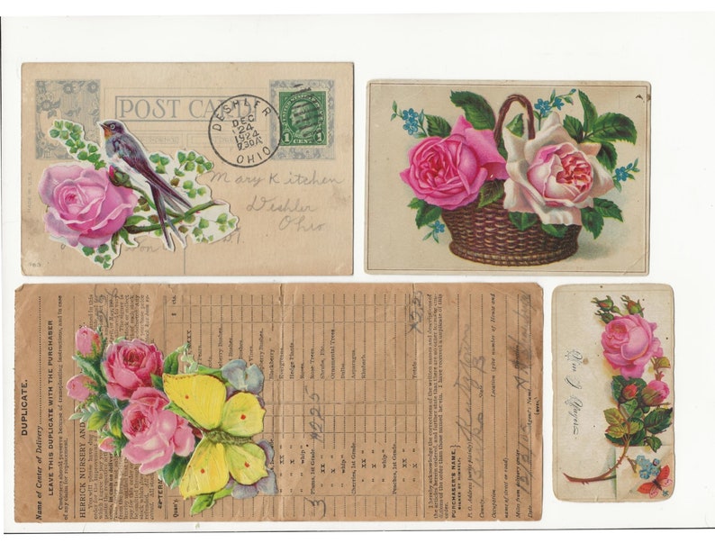 Digit Welcome Spring pages & ephemera digital kit... Antique images enhanced into beautiful images junk Journals diary image 4