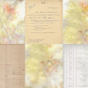 Digitale - Pagine del diario di sfondo tinto in ecopelle e kit digitale ephemera ... diario di riviste spazzatura giallo rosa