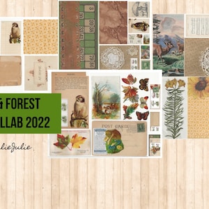 Digitale - 2022 FALL 5 giorni collab digital ephemera kit- antique images journal ephemera digital kit
