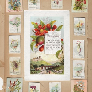 Digital - Cartões infantis com versículos bíblicos antigos, kit digital com 2 coisas efêmeras Imagens digitais de cartões antigos para diários indesejados, criação de cartões, scrapbooking