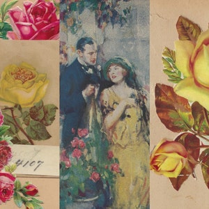 Kit de journal numérique de luxe - Pages de journal roses et parfums et kit numérique éphémère... des images rehaussées en de belles images