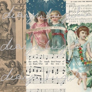 Digitale - Pagine del diario degli angeli e kit digitale effimero... Bellissime immagini di angeli antichi migliorate in bellissime immagini del diario di diari spazzatura
