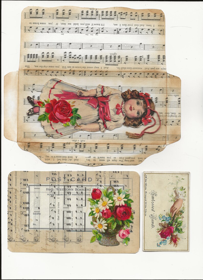 May include: A vintage postcard with a floral design. The postcard features a basket of red and white flowers with green leaves. The text on the postcard reads "Herb! Westtown Boarding Plants Collected on Westtown Farm."