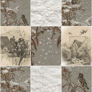 Digital Goodbye Winter junk journal pages & ephemera digital kit... images enhanced into beautiful images image 6
