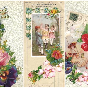 Digital Delux - Swing into Spring éphémère et pages kit numérique...  Images antiques rehaussées à de belles images junk Journals journal