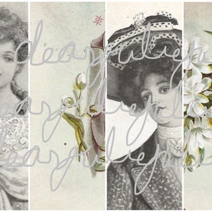 Digital - Garden Ladies in waiting -pages & ephemera digital kit...  Images antiques améliorées en belles images junk Journals journal