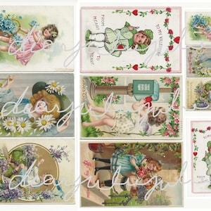Numérique - Kit numérique de carte postale de la Saint-Valentin DJJ ~ Antiquités numériques, Carnets indésirables, fabrication de cartes,