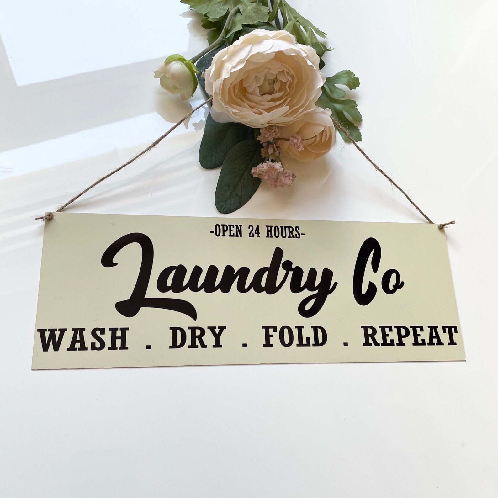 Crema letrero de lavandería lavandería co divertido letrero | Etsy