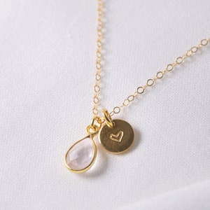 Personalized Initial Gemstone Necklace, Personalized Christmas Necklace, Custom Birthstone Jewelry, Grandmother giftPendant necklace,
