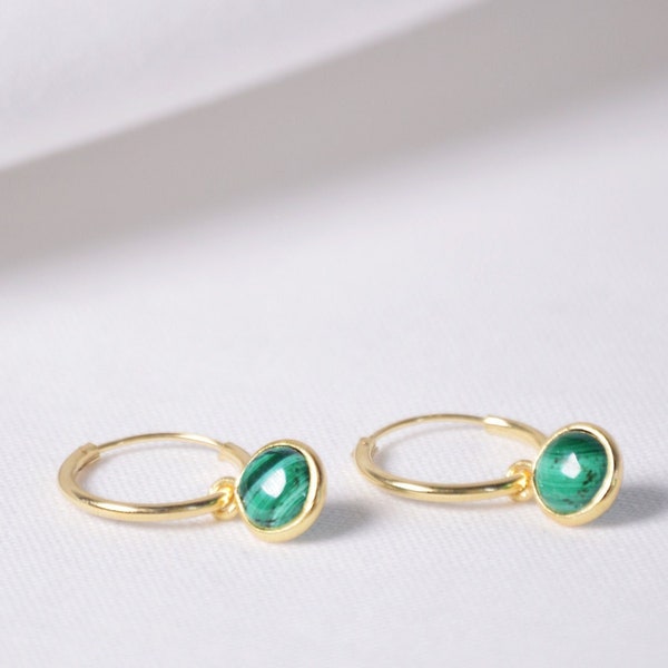 LUCKY STAR GOLD MALACHITE EARRINGS