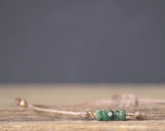Emerald Bracelet,May Birthstone Bracelet,Dainty Bracelet,Christmas Gift for Her,Ombre Emerald Jewelry,Green Bracelet,Bridesmaid Gifts