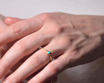 Personalised turquoise gold ring,  December birthstone Eco-Friendly Gift