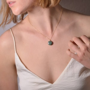 Delicate Jade Gold Pendant Necklace, Simple Minimalist Necklace, Jade Birthstone Jewelry, Custom Jewelry, Gemstone Necklace