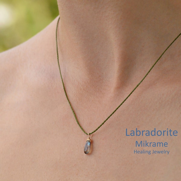 Labradorit, Labradorit Halskette, einfache Anhänger, Birthstone für Mama, zarte gold Halskette, Valentinstag Geschenkanhänger, geschichtete Gold Halskette, ihre