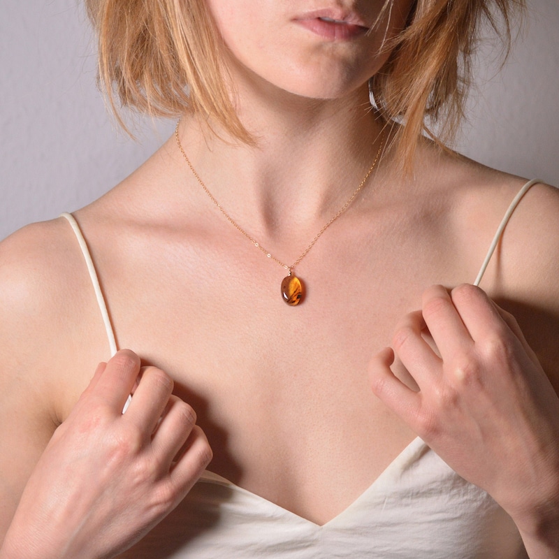Amber and Garnet Pendant