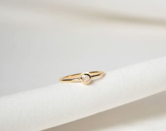 Adjustable Boho Chic Gold Rose Quartz Ring - Wedding & Bridesmaid Gift