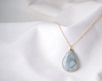 Delicate Jade Necklace, Raw Stone Necklace, Gemstone Pendant Necklace, Mother's Day Gift, Personalized Necklace For Mom, Birthstone Jewelry