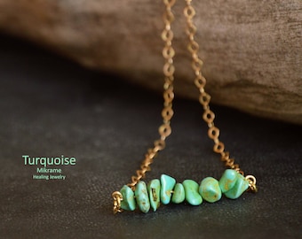 Dainty Birthstone Gemstone,Turquoise Necklace,Layering Turquoise,Turquoise Gold Necklace,Dainty Necklace,Sister Birthday Gift,Gift for her