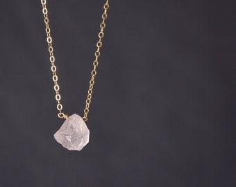Raw Rose Quartz Necklace,Rose Quartz Crystal Necklace,Pink Quartz Crystal Jewelry,Christmas Gift for her