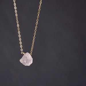 Raw Rose Quartz Necklace,Rose Quartz Crystal Necklace,Pink Quartz Crystal Jewelry,Christmas Gift for her